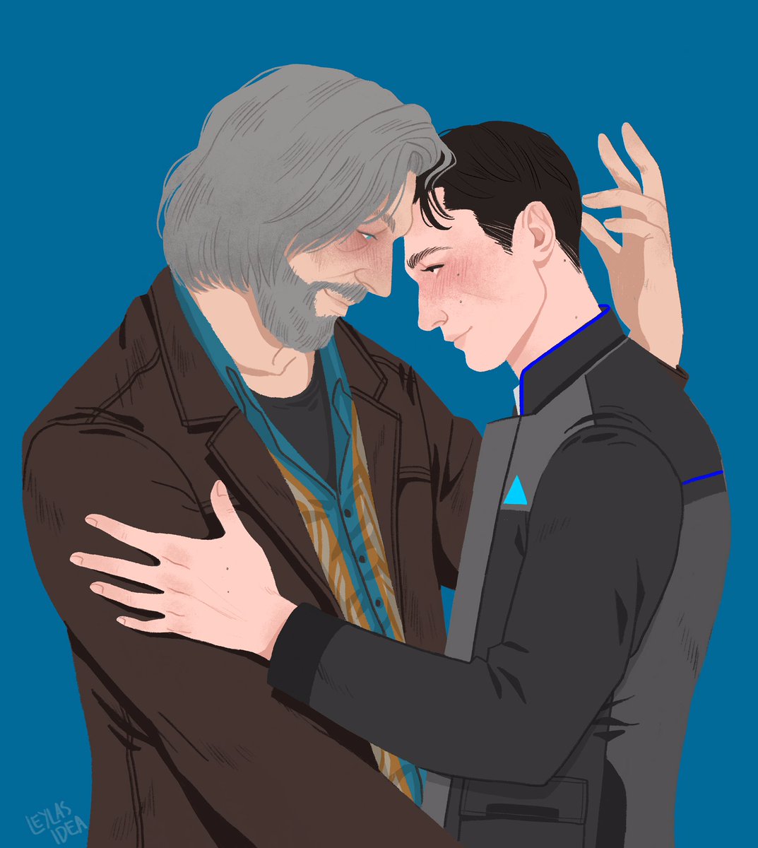 Still in love with these two.😭💕 #Hankcon #DetroitBecomeHuman #hankanderson #Connor #ConnorArmy #art #Illustrator #illustrations #fanart #digitalart