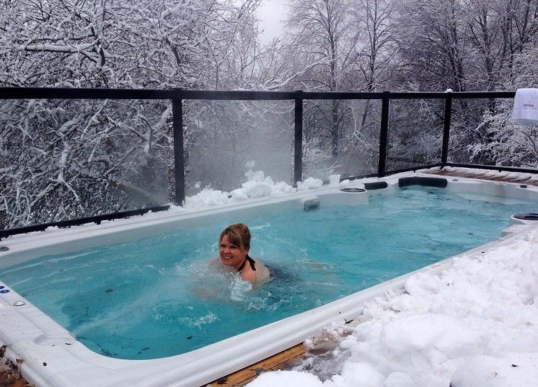 #SwimSpas offer a complete full-body workout as well as being a relaxation outlet. Read the blog bit.ly/2NyndYm for the top 4 reasons for using your swim spa in the #winter.