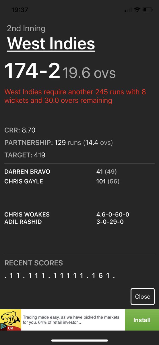 WorldClassWill1's tweet photo. WHAT A GAME !!! #cricket #tonupagain #worldclasswillowapp #worldclasswillow #ios #itunes #googleplay #app ๐๐ฒ https://t.co/u7h4CL4Uye