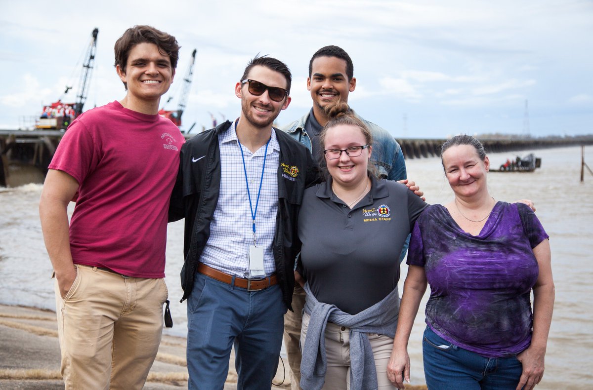 presstheplay's tweet photo. Our crew spent the morning covering the opening of the Bonnet Carre Spillway! You'll be able to check out our coverage in the next episode of Wake up with Dukes and Dom! @SCPPS @satellitecenter https://t.co/EC6wERnVFA