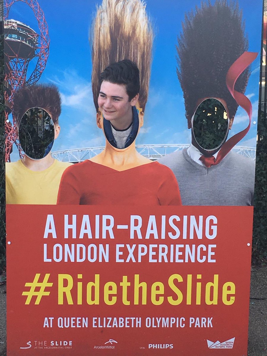 Teddy in his element on his trip to London today with @BromsgroveGeog #RideTheSlide