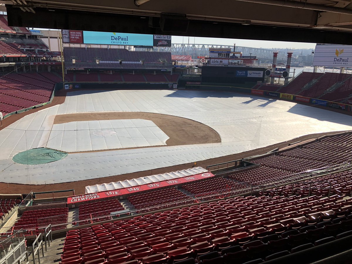 MikeDeWine's tweet image. At Great American Ballpark this morning to speak at a Cristo Rey event.  I love the Cristo Rey school model!   We employ some of these great kids. One month and a day from now I will be back here for @Reds Opening Day!