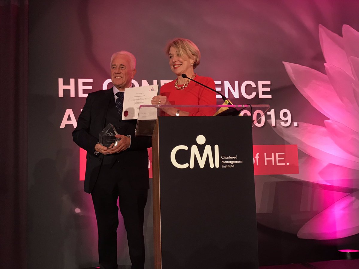 cmi_managers's tweet photo. Congratulations to the CMI International Award winner Taylor’s University and to Jonathan Winterton on also becoming a #CMICompanion! #CMIHECon https://t.co/dV9yrf77dY