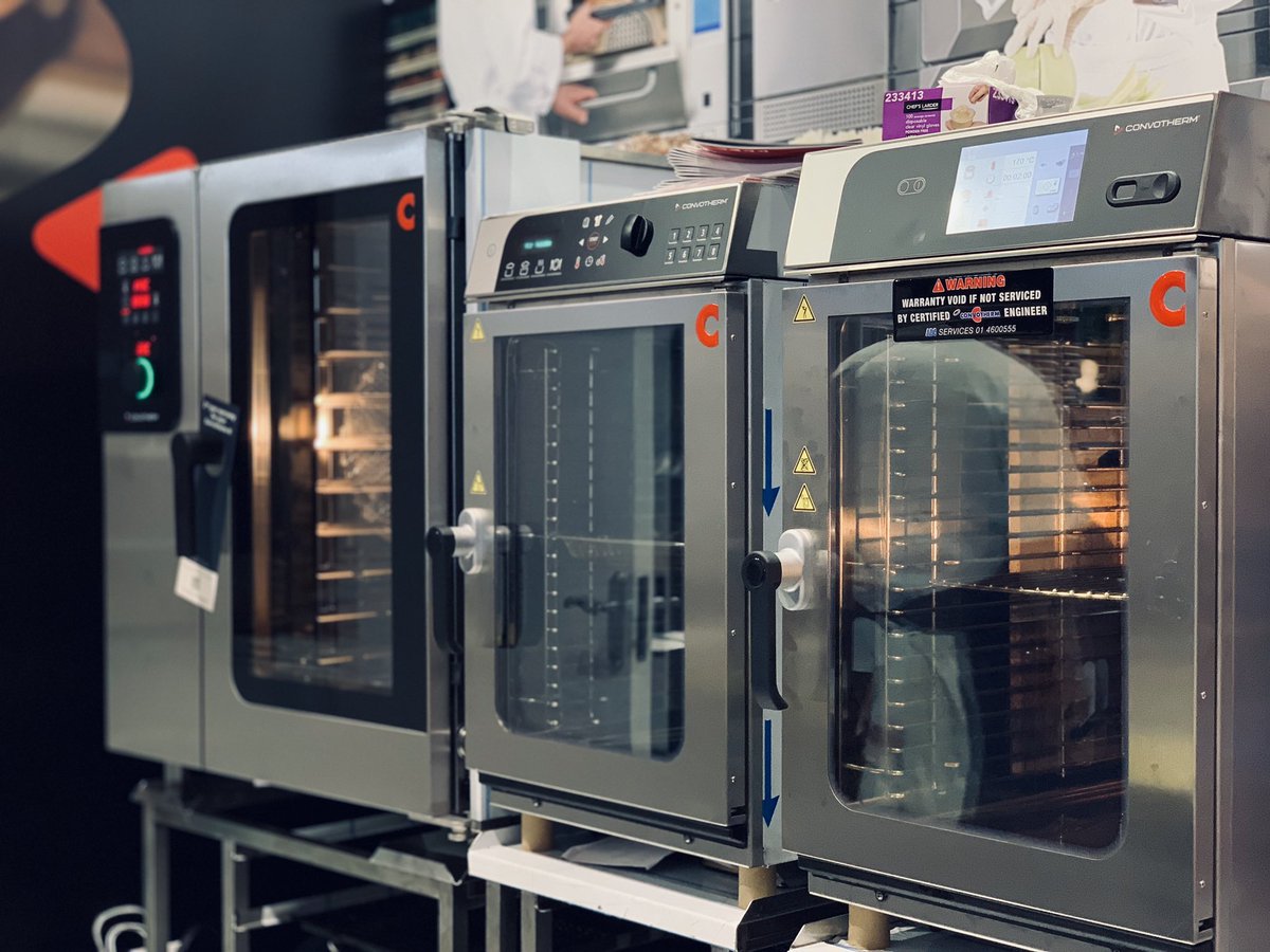 WelbiltEurope's tweet photo. Look at these three beauties from our Convotherm range! Have you stopped by stand A25/A31 at the @catexexhibition and said hello? #Convotherm #WeAreWelbilt #ABCServices https://t.co/P5eC30WudX