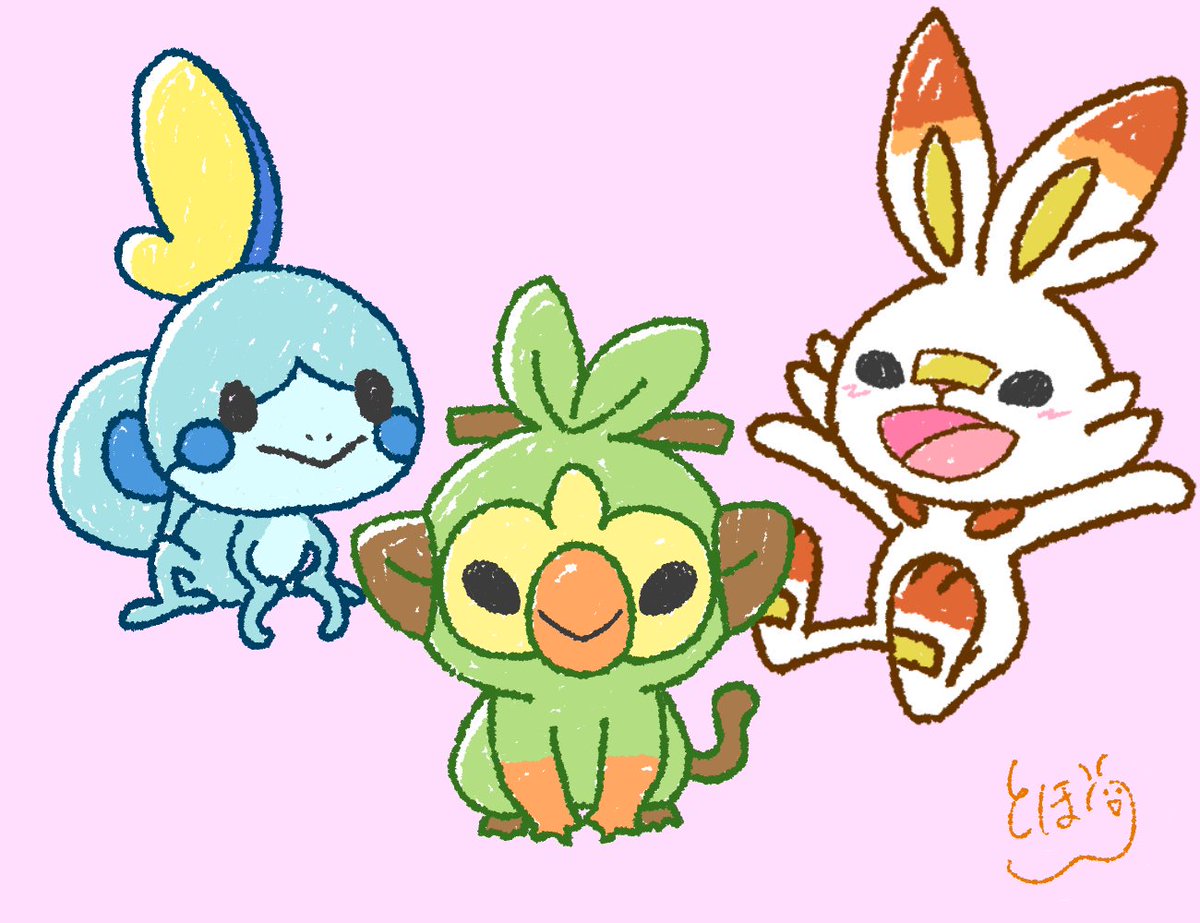 ポケモン メッソン サルノリ ヒバニー描きました ポケモン新作楽しみすぎる 御三家はど とぼりのイラスト ポケモン メッソン サルノリ ヒバニー描きました ポケモン新作楽しみすぎる 御三家はど とぼりのイラスト