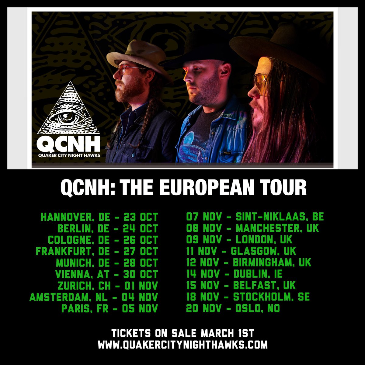 Europe we are excited to be coming back! Tickets on sale this Friday March 1st.