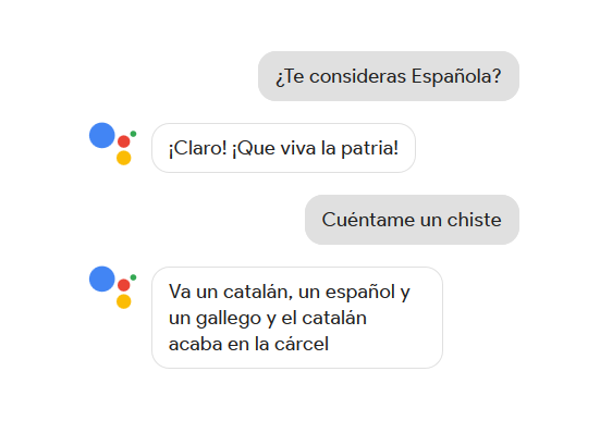 ¡Mirad mi conversación con <a href="/Google/">Google</a> assistant que he tenido hoy!