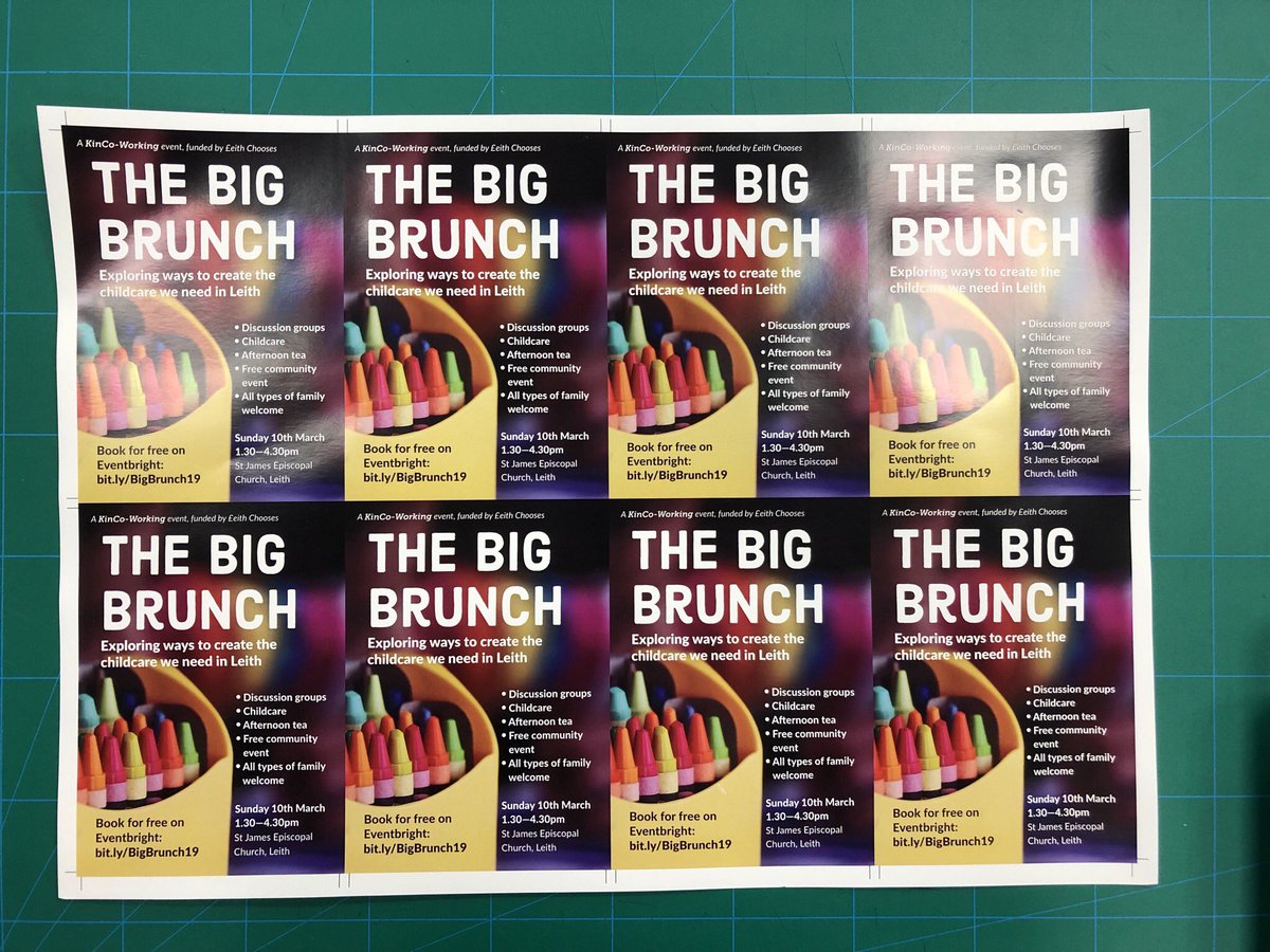 mbeSB's tweet photo. And a pre cut #sneakPeek  of the flyers for the @LeithChooses funded #BigBrunch19 at St James Episcopal Church on John’s Place https://t.co/iYqQXqwEF3