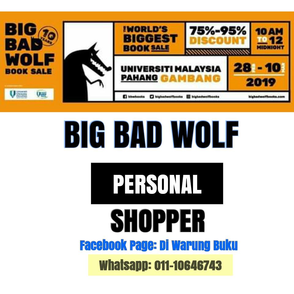 Farhainandbooks's tweet photo. Ada yang memerlukan servis personal shopper BBW Pahang 2019?
Servis yang dikenakan adalah berpatutan, RM 3 untuk setiap buku, tidak termasuk harga buku dan kos pos.
Whatsapp: https://t.co/o534QE2Svv.
#bbw #bbwps #psbbw #personalshopperbbw #bigbadwolfpersonalshopper #bbwpahang https://t.co/5QkDog2vDA