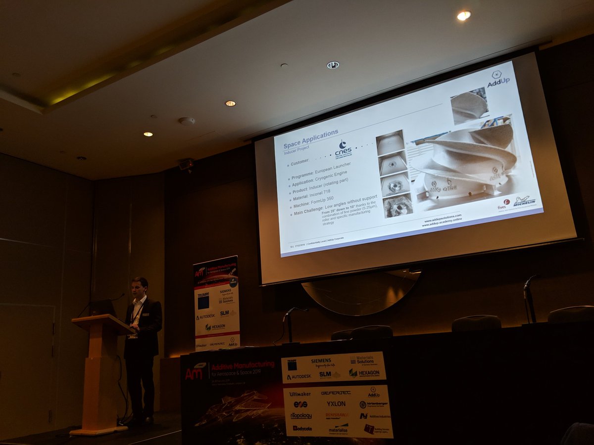 3dprintindustry's tweet photo. Space projects using metal additive manufacturing @AddUp_solutions. The Aurora project & an inducer for a cryogenic engine. #3dprinting #AMforAS https://t.co/YjZrw9JgxZ