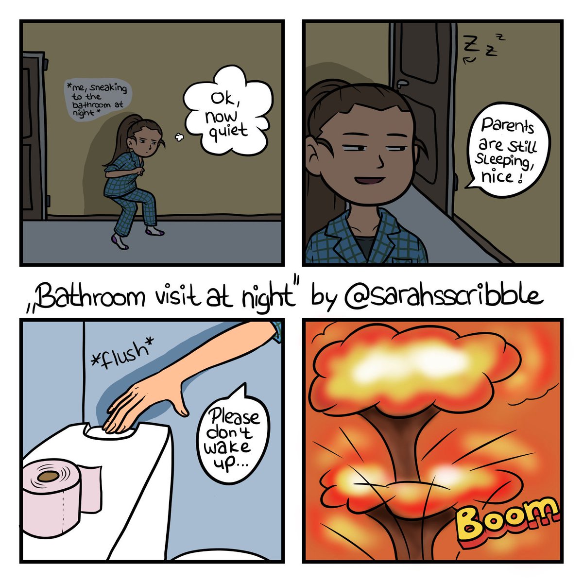Sarahscomiclife's tweet photo. Silently flush and pray... https://t.co/NC1AC6he8T