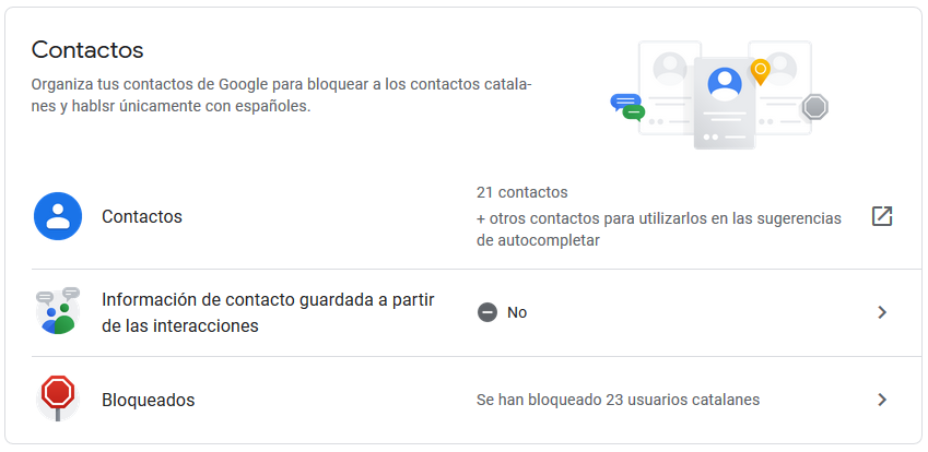 ¡<a href="/Google/">Google</a> bloquea de forma automática a todos tus contactos catalanes!
