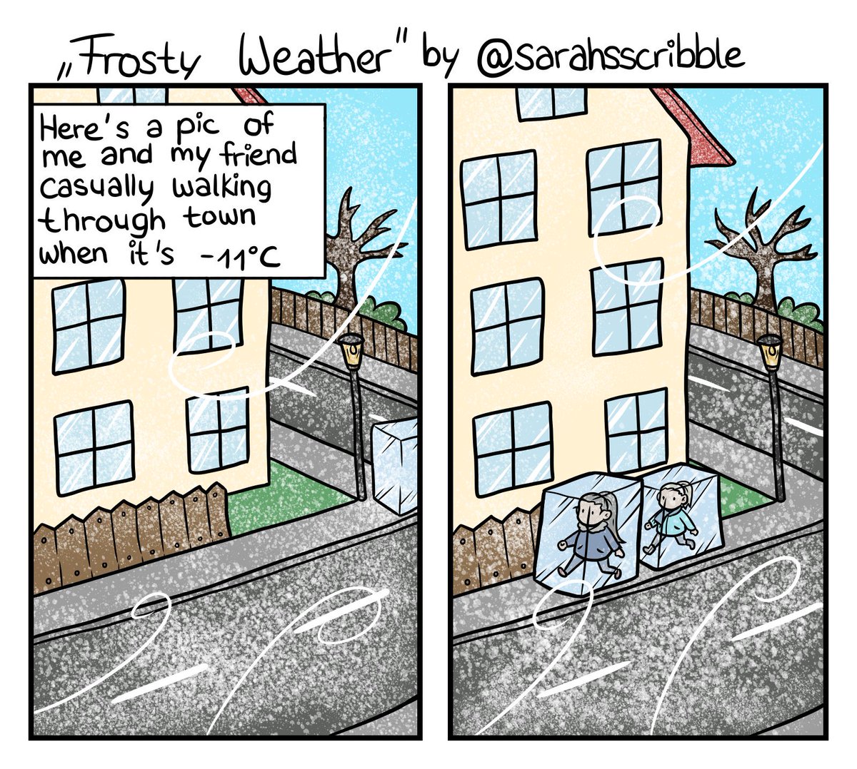 Sarahscomiclife's tweet photo. Ice cubes, more like ice cutes https://t.co/0uZ6DN5EI7