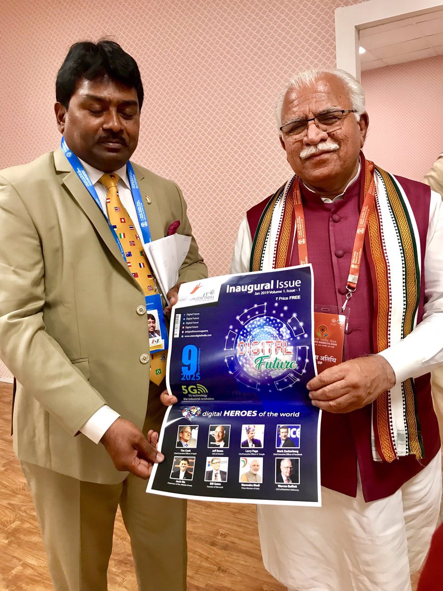 __digitalfuture's tweet photo. Digital Future E Magazine inaugural issue launched by Sri Manohar Lal Khattar Honourable Chief Minister of Haryana @__digitalfuture @visiondigitalin @ICBSindia @Drharimaram @cmohry @mlkhattar https://t.co/tI1YuMgLDz