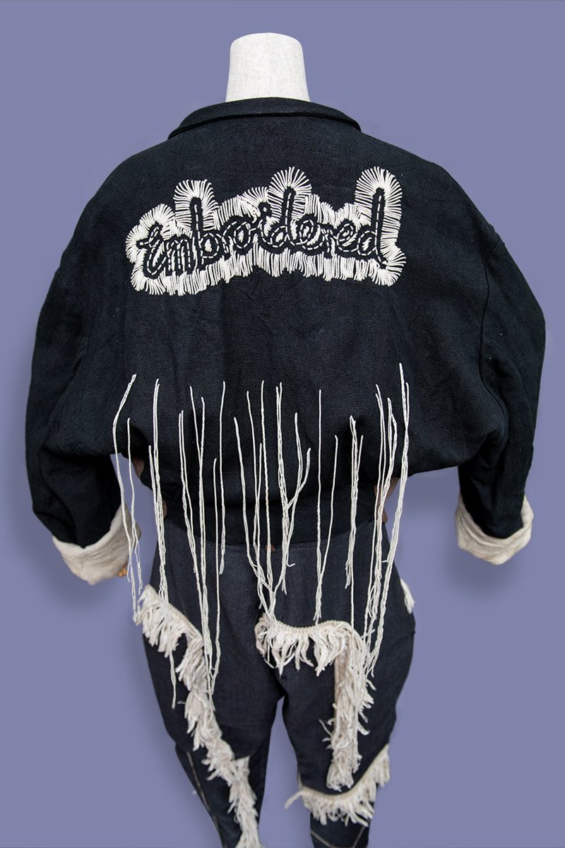 Christopher Nemeth “embroidered” jacket and fringe pants, 1980s or 1990s. Both are original vintage pieces, not the recent reissues. #クリストファーネメス #ネメス