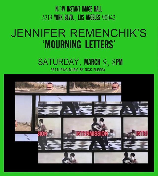 @jennifer_remenchik is screening ‘Mourning Letters’ Saturday, March 9 at 8pm at <a href="/now_instant/">INSTANT CASHFLOW NOW</a>.  It’s the video we screened at Spring Break and it’s completely worth it! Put it in your calendar now!!! ift.tt/2BWIUNd