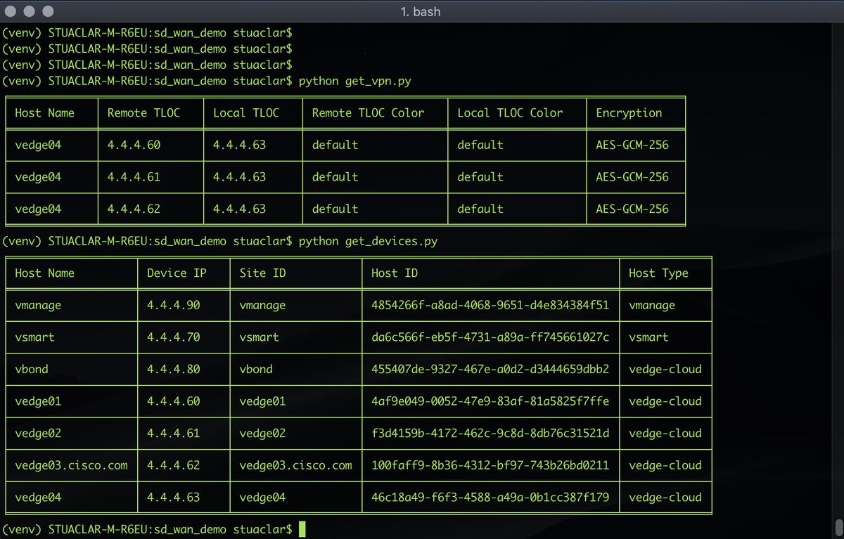 bigevilbeard's tweet image. Try some SD-WAN #API with this code!  Collect all device information from the SD-WAN vManage. All code built and tested on the SD-WAN #DevNetSandbox Get the code here on #CodeExchange --&amp;gt;  cs.co/9003EVBZR #devnet #sdwan #python