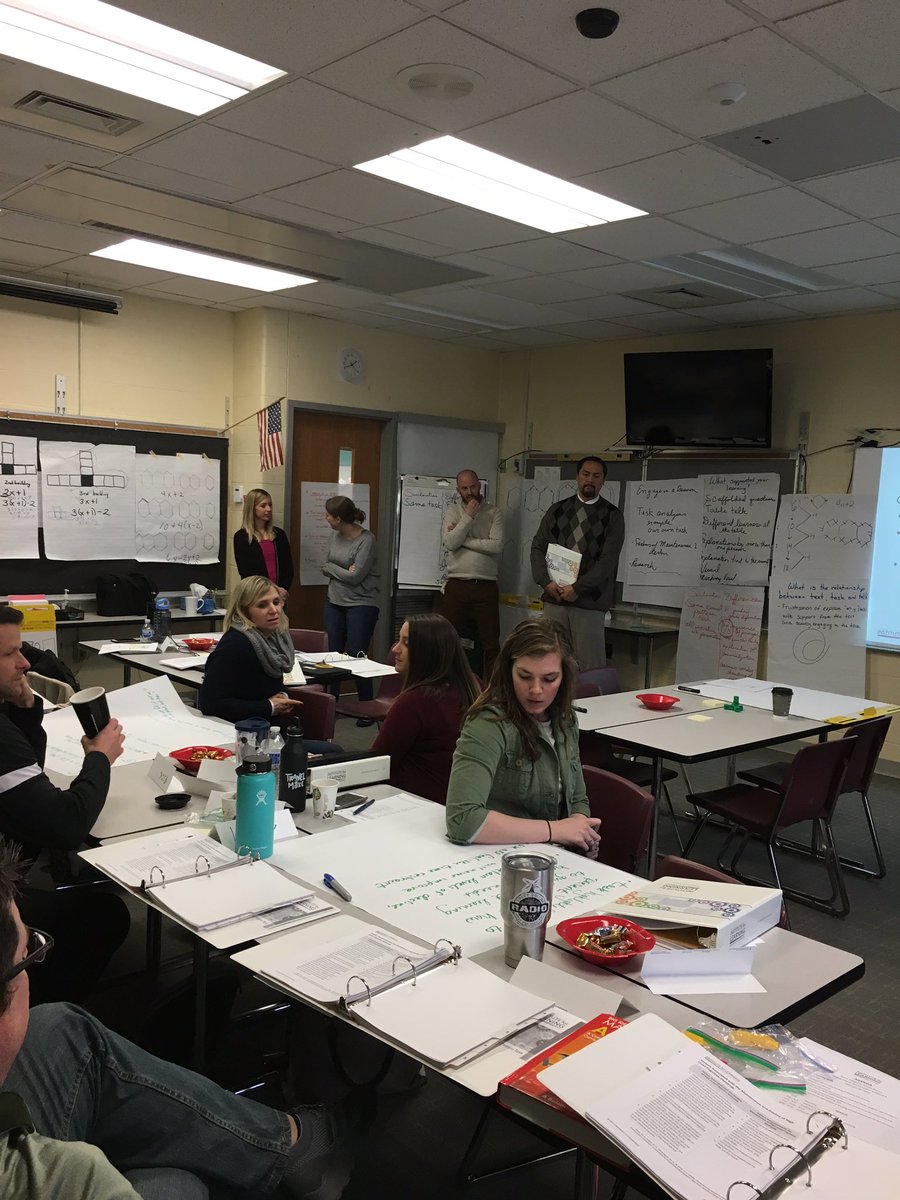 BichselJillian's tweet photo. NA Middle School math teachers dig into the power of using performance tasks to deepen learning with the @IFL_Pitt #nasdlearns https://t.co/qBML6OdJj7