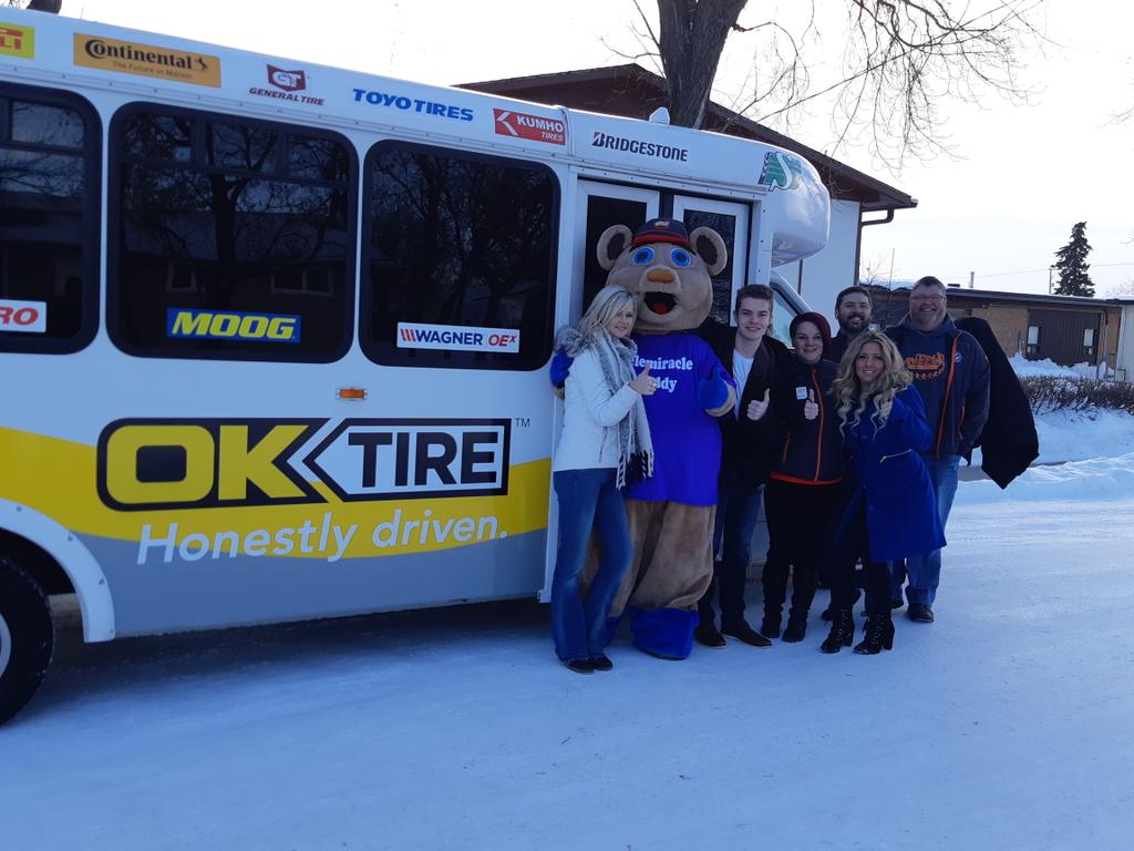 Telemiracle's tweet photo. Thanks OK Tire for providing the bus for our cast PR tour! #TM43 https://t.co/iRhENmeco5