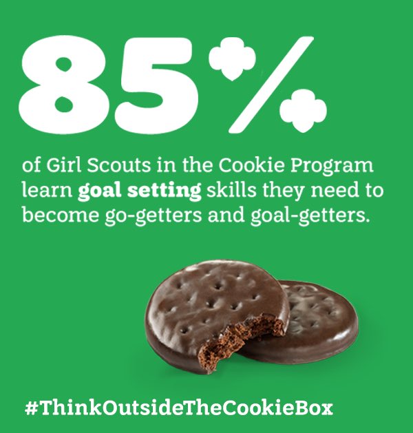 girlscouts's tweet photo. @AstronautAbby we’re so proud of you and the goals you have! We think it’s safe to say you’re included in this 85% don’t you think? 😊💚 https://t.co/Y201iwwyX1