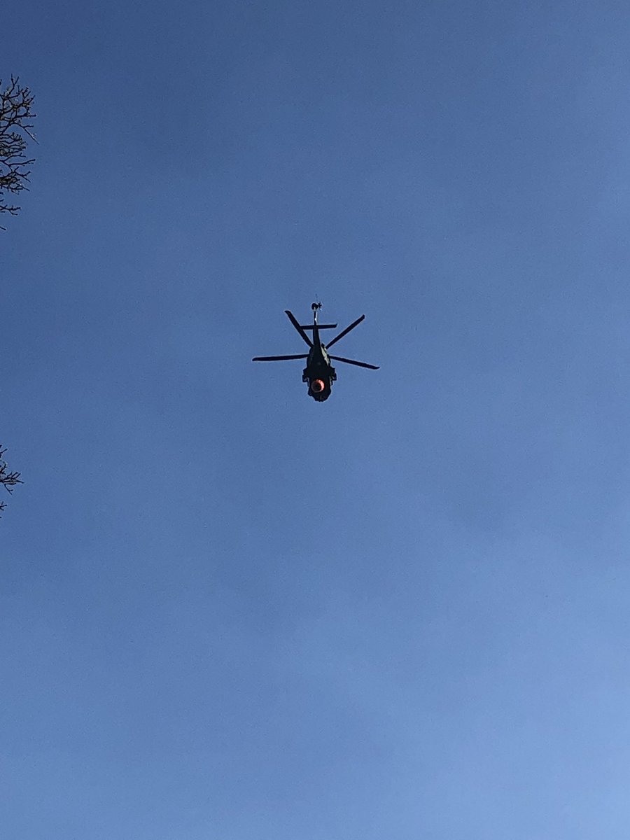 EoghanCon11's tweet photo. As I cycled to #Killakee viewing point an @IrishAirCorps #AW139 from @OC3OPS flew overhead for #Wicklow to help @FireWicklow 
Great resource the heli with the #BambiBucket 
So versatile, from #Aircorps112 to fire fighting to transport https://t.co/87XGMmSTMh