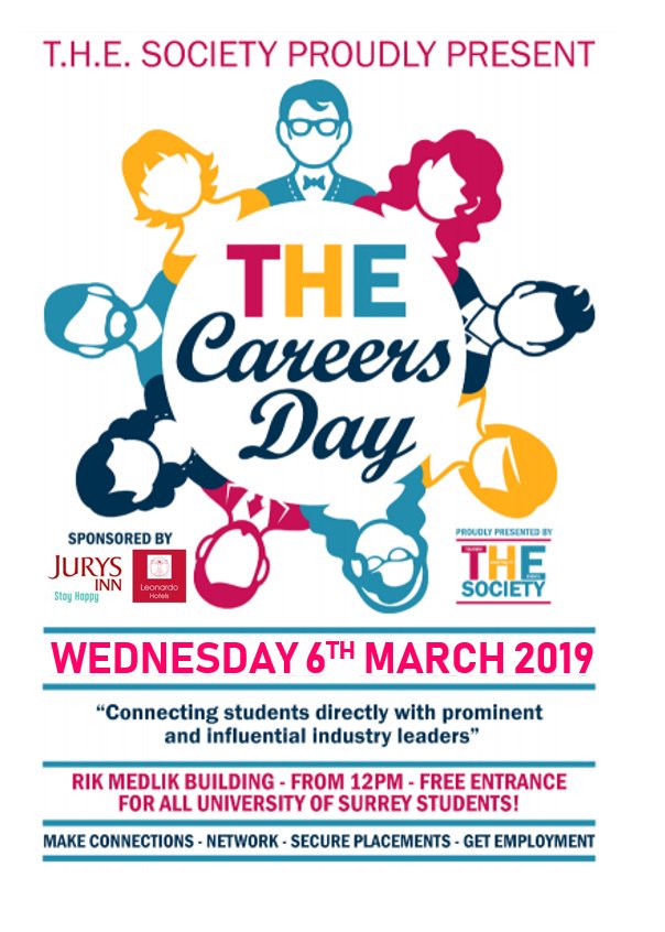 ONLY A WEEK LEFT! Next Wednesday (6th March) at 12.00 come and join us at <a href="/LakesideRandC/">Lakeside</a> for THE Careers Day. Over 30 exibitors from #tourism #Hospitality and #events industries confirmed!
-
@careerssurrey <a href="/SurreyStudent/">MySurrey Hive</a> <a href="/UniOfSurrey/">University of Surrey</a> <a href="/SHTMatSurrey/">SHTMatSurrey</a> <a href="/UniSurreyEvents/">University of Surrey Events</a> <a href="/sbsatsurrey/">SurreyBusinessSchool</a>