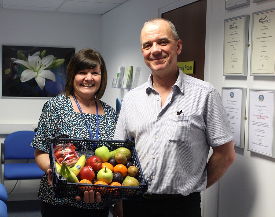 WUTHstaff's tweet photo. Yes, we've been out and about with the kind donations today from @finefruitsdirect.  More happy faces in Histopathology and Bereavement Office. Enjoy! https://t.co/Z7zOfl0W9o