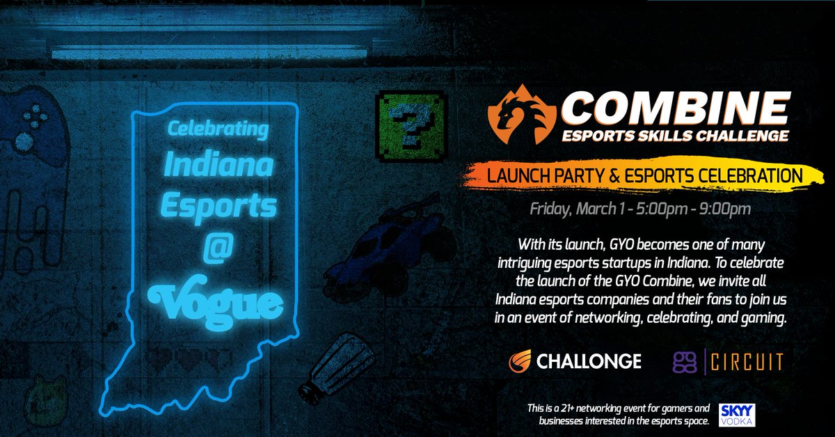 Challonge's tweet image. We're thrilled to be attending and supporting the launch of @GYOscore in #Indy with a 2v2 open #RocketLeague tournament this Friday. Event Details: facebook.com/events/2075607… Tournament Registration: challonge.com/GYOLaunchRL.