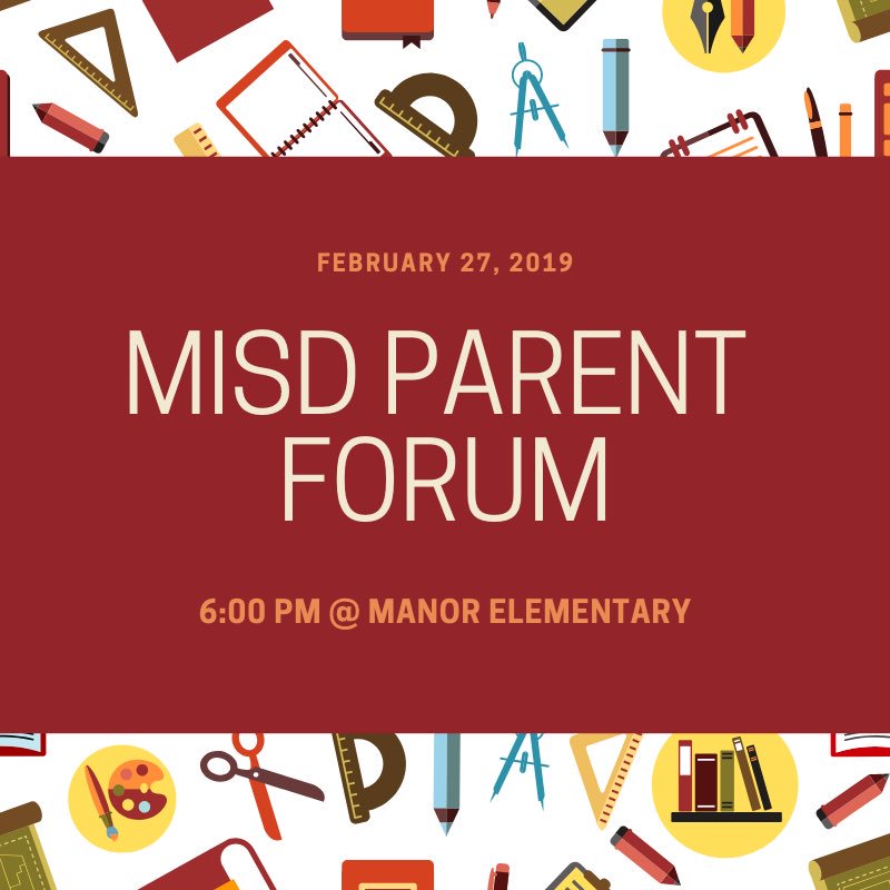 ManorEELC's tweet photo. Don’t forget about tonight’s parent forum at #ManorElementary! 6:00 p.m. @ManorISD https://t.co/wjtnfExWml