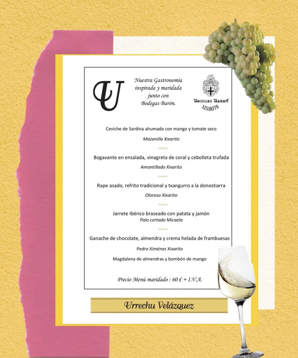 Este domingo 3 de Marzo,unimos nuestra gastronomía en una comida,con los mejores vinos de Bodegas Barón.Tendremos un menú degustación,para todos aquellos que deseen participar de esta experiencia.¡No te lo pierdas! #vinosdeespaña #restaurantesmadrid #Gastronomia