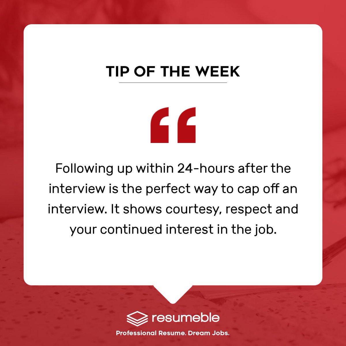resumeble's tweet photo. Do you even follow up? 😄🤓📝#resumeble #resume_tips #interview https://t.co/kwxJJuKFer