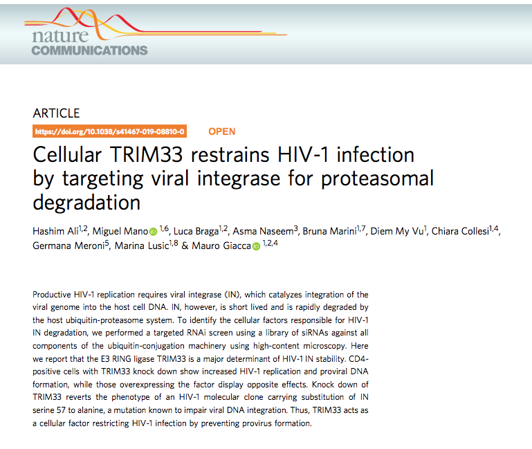 ICGEB's tweet photo. Congratulations #HashimAli and all collaborators for this paper just out - in #opensource @NatureComms https://t.co/6k9YnB8uYe https://t.co/w96NQco2ou