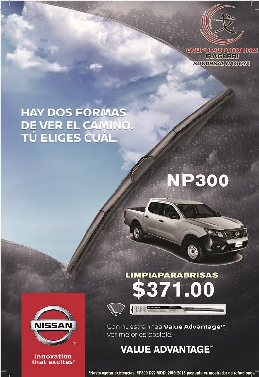 nissannagoya's tweet image. ¡Hay dos formas de ver el camino tú eliges cual, lmpiaparabrisas para tu #Nissan #NP300, solo en Nissan Nagoya!

#ValueAdvantage

*Hasta agotar existencias.

📲What´s app 777 162 92 39
📞Tel. (777) 3 17 14 14