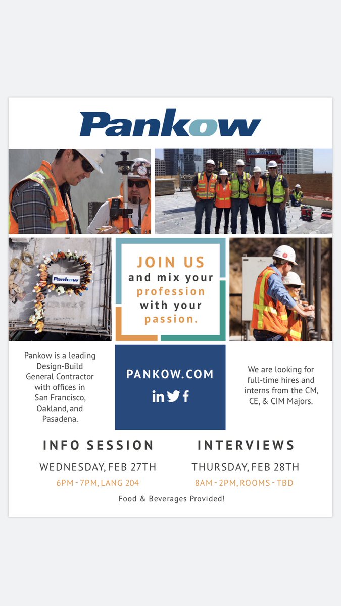 Interested in a Design-Build Contracor? Come by at 6:00 to check out Pankow! <a href="/pankowbuilders/">Pankow Builders</a>