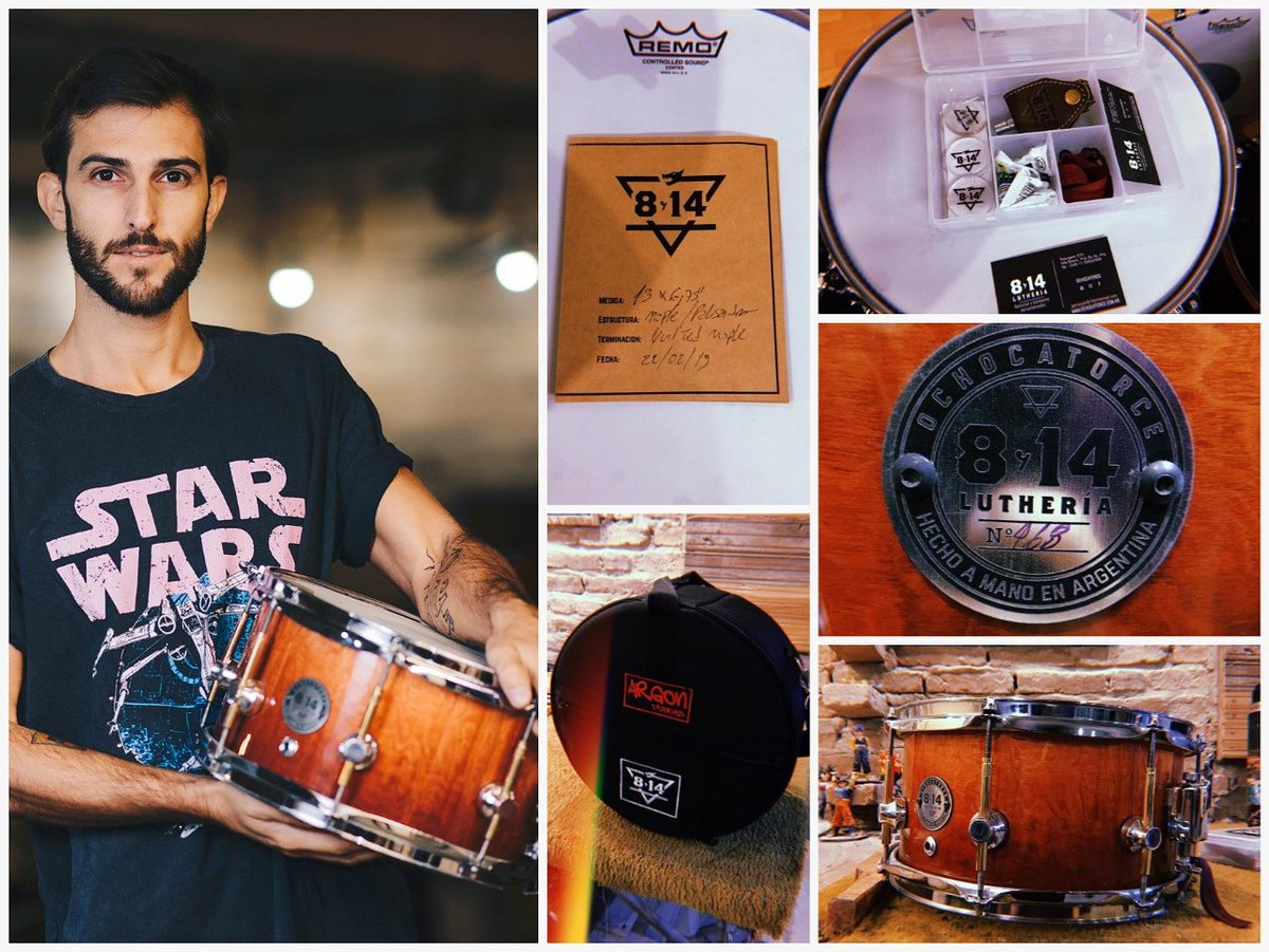 Nuestro cantante y batero <a href="/AguRomanelli/">Lagu</a> se unió a #814 para trabajar juntos y dió como resultado este hermoso tambor 100% hecho a mano en Argentina.
Con esta presentación llegó está pieza con alto nivel de detalle.
¡Gracias x sumarse al proyecto!
📸 <a href="/MattAbdala/">Matt Abdala</a>
Funda @ArgonFunda