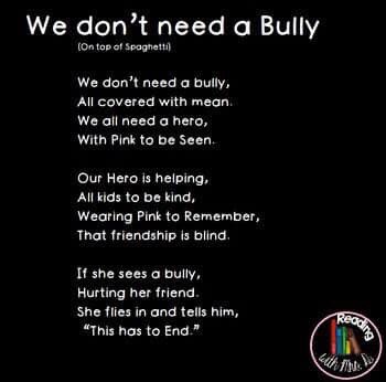 PaquetteLois's tweet photo. Great little poem for a #sharedread on #PinkShirtDay2019 💗👚 #literacy #kindnessiscontagious https://t.co/yQgvYyUYo3