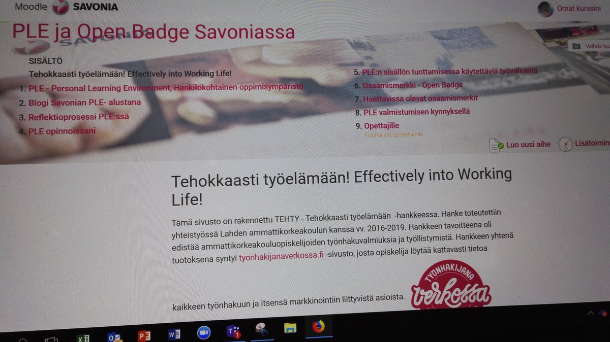 #Tehty -hanke pÀÀttymÀssÀ. 3 vuotta. HyvÀt tulokset. #haikeinmielin #PLE #Openbadge #osaamismerkki #SavoniaAMK #LAMK