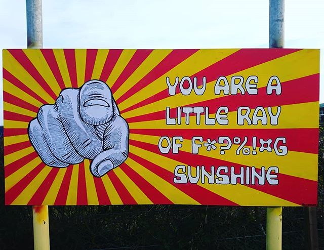 You Are A Little Ray Of
F*? %! #G Sunshine ☀
.
Thanks to everyone who stopped to say hi and all the love, its been a braw day out in the sun ☀ . 
#sunnydundee #sunshine  #graffiti #graffiti #streetart #instaart #instaartist #dundeeart #dundeestreetart #scottishstreetart #sco…