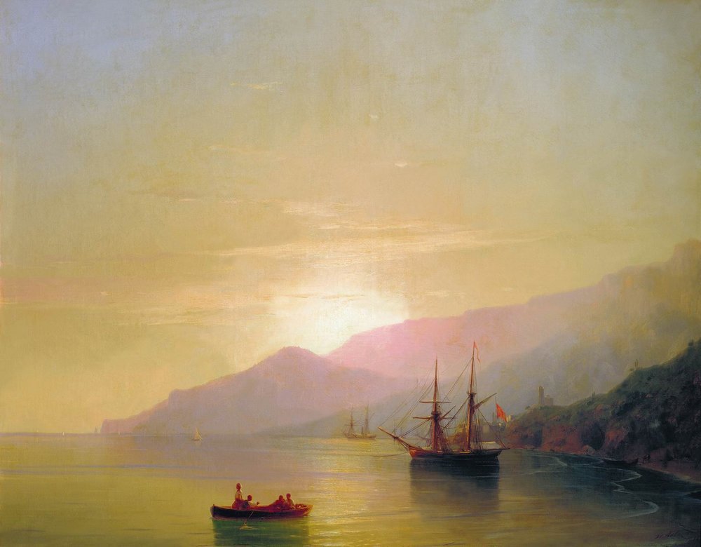 This is me, preparing to sail away from political twitter... "Ships at Anchor" by Ivan Aivazovsky.