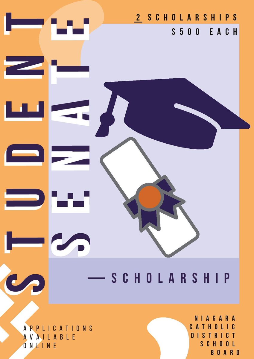 Hey, Class of 2019! Applications for the Student Senate Scholarship are now open. Two lucky grads will receive $500 each this May to help them on their post-secondary journey. Apply by March 29. bit.ly/2GNVuTa