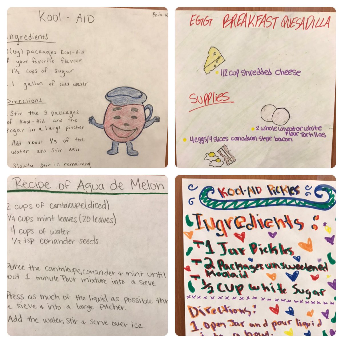 My students are writing recipes as an intro to mole ratios. I love learning about all the different foods they make at home!