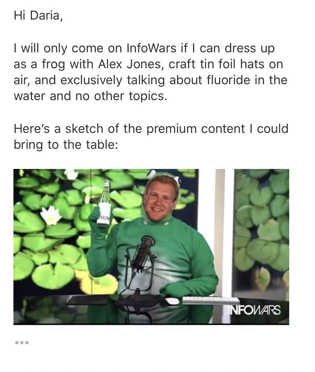 InfoWars asked me to go on Alex Jones' show.Naturally, this was my res...