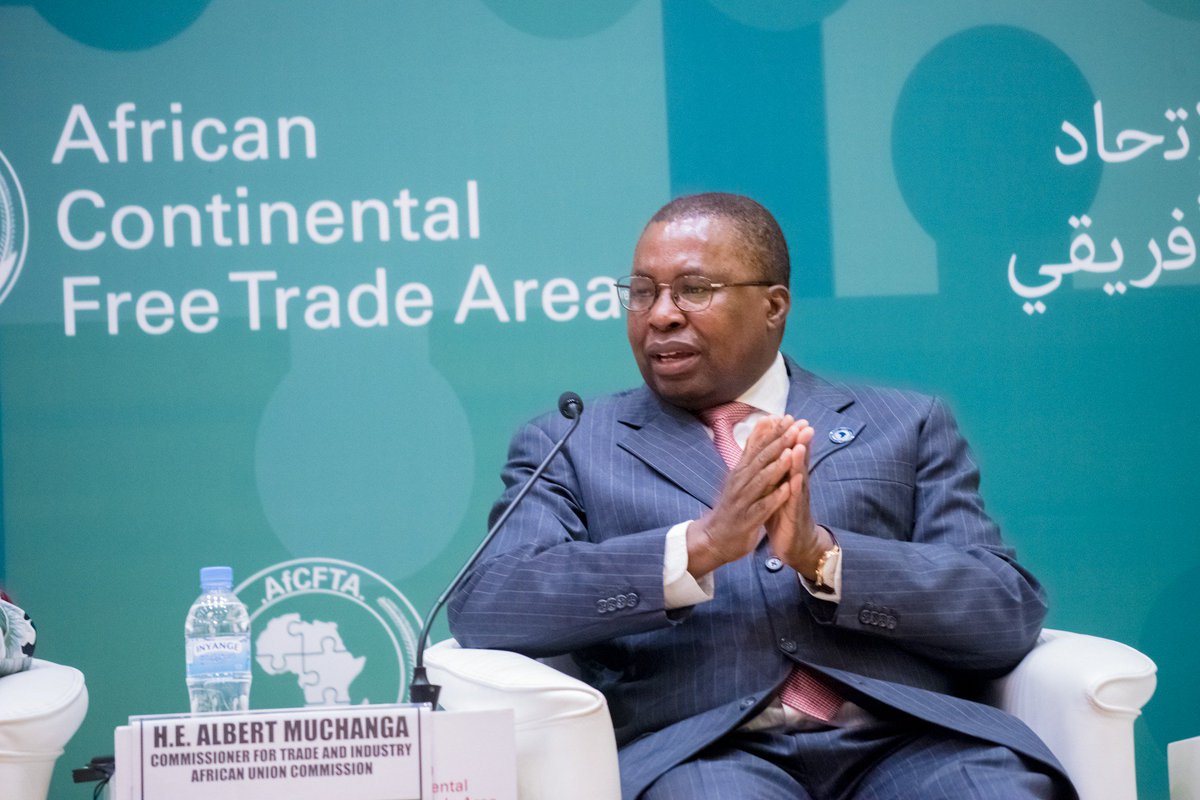 AmbMuchanga's tweet photo. Good news! The Parliament of #Egypt has APPROVED ratification of #AfCFTA Agreement. 19 APPROVALS so far.  From these 19, we got 15 DEPOSITS of instruments of ratification. We are continuing with resolve, the work of creating an integrated African market, country by country. https://t.co/lFnSUw8zM7