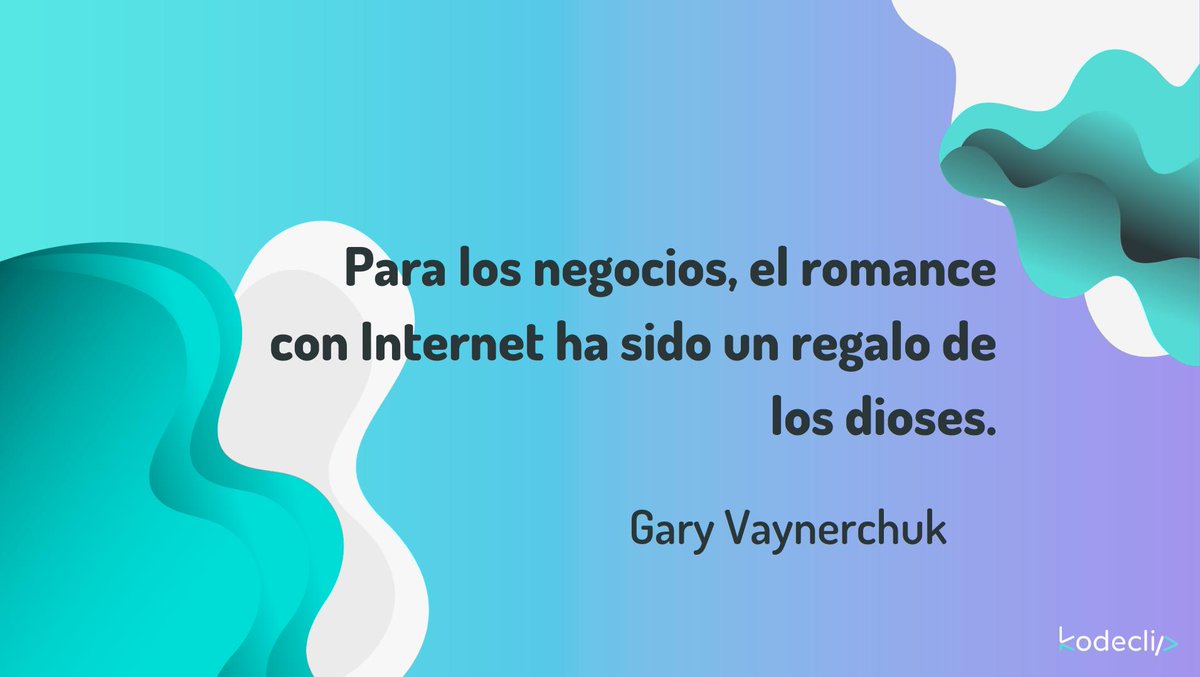 kodeclip's tweet photo. "Para los negocios, el romance con Internet ha sido un regalo de los dioses."

Gary Vaynerchuk (Autor de The Thank You Economy) https://t.co/iubeJ2UEDb