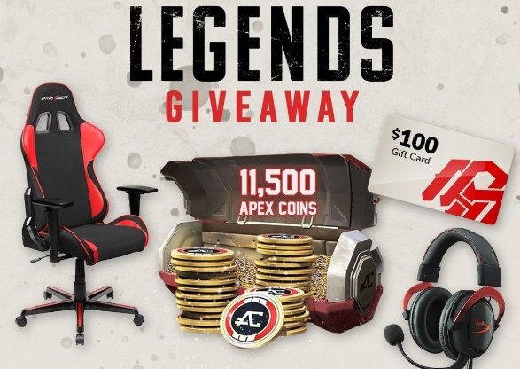 🚨NEW COMPETITION🚨
JOIN UP NOW FOR OUR #giveaway 
ALL YOU HAVE TO DO IS FOLLOW THESE 4 EASY STEPS.

1. FOLLOW US
2. ADD APEX FRIEND TO THIS
3. RT THIS 
4. LIKE THIS

OK SO NOW YOU KNOW WHAT TO DO WHAT YOU WAITING FOR GO GO GO.....GOOD LUCK ALL🤞🤑
THIS ENDS ON THE 22ND OF MARCH.