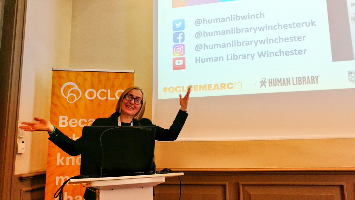 byolena's tweet photo. Did I get just a tad too enthusiastic sharing my @TheHumanLibrary experience with a room full of #OCLCEMEARC19 delegates? Sorry for all the hand waving!
So fortunate to have had the support of @UniWinLibrary and @_UoW @AVCFletcher along the way.
@humanlibwinch #HumanLibrary https://t.co/oncMkkiojT