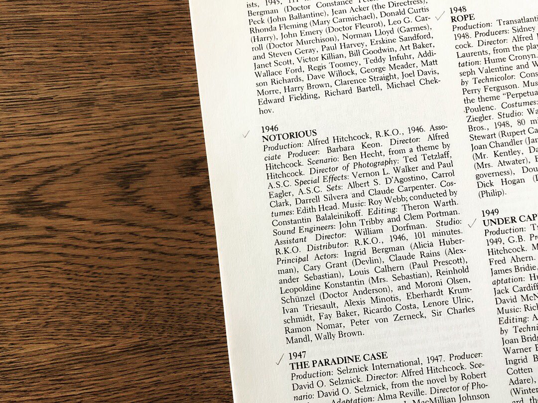 FawazAM's tweet image. #frommybookshelf Hitchcock-Truffaut, my original film school. Got this book as a teenager, went through list in back, and watched most of Hitchcock’s 53 films. Fun to see the little check marks now!

More at instagram.com/p/BuZIszAnsQ4/

#filmschool #alfredhitchcock #francoistruffaut