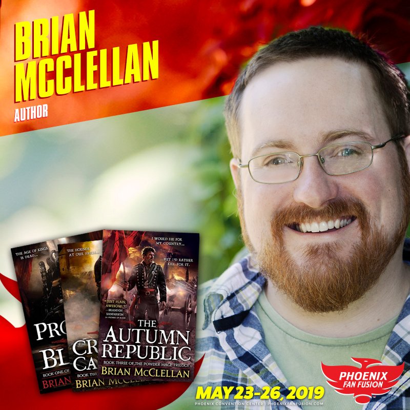 PhxFanFusion's tweet photo. π American epic fantasy author #BrianMcClellan is known for his acclaimed #PowderMageUniverse, #PowderMageTrilogy, #GodsofBloodandPowder, and #ValkyrieCollections.
β‘οΈ More on @BrianTMcClellan // https://t.co/VFLRdalKO8 https://t.co/tcA9tyTVYK