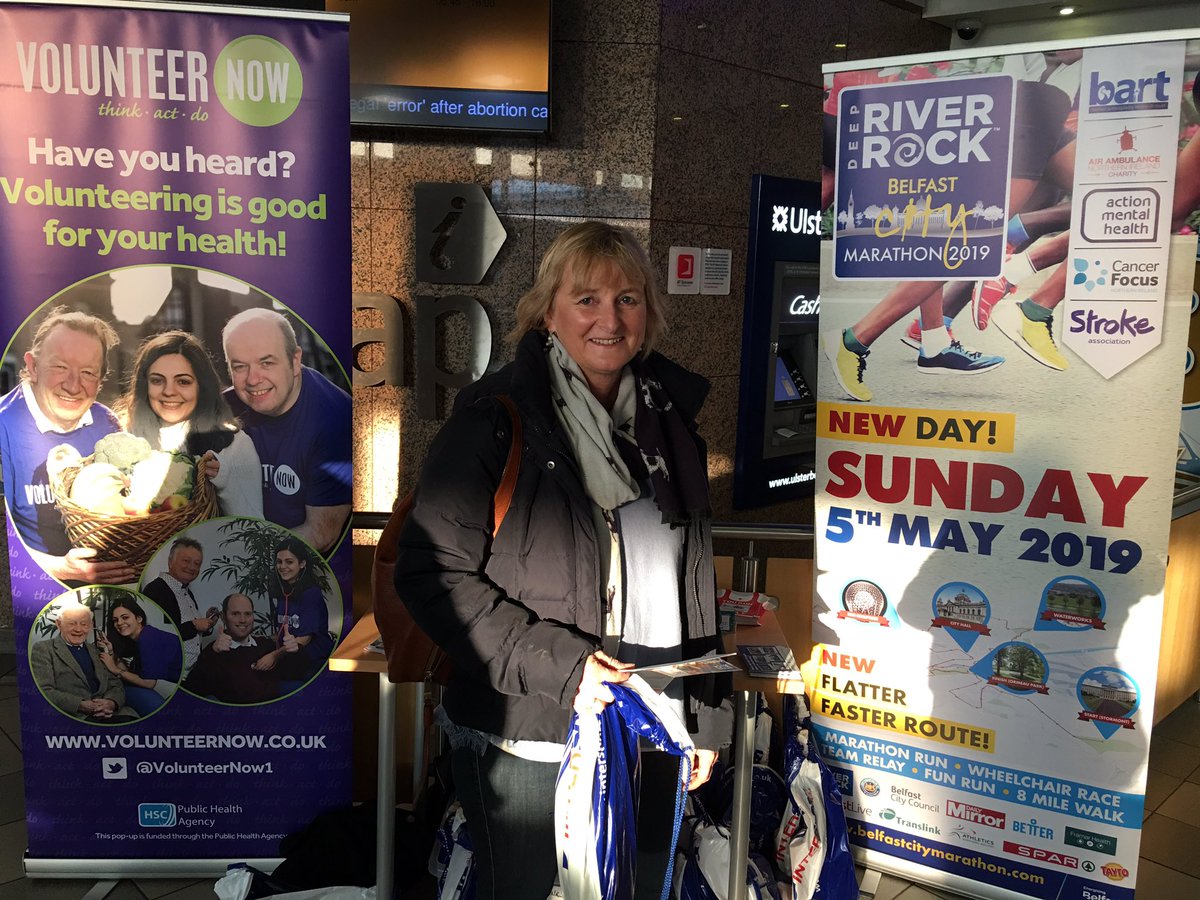 marathonbcm's tweet photo. We’re @Translink_NI Europa Buscentre until 6pm for #HealthMonthBCM
#WIN an iLink cards and one of our fab goodie bags including our new exclusive running buff not yet on sale! https://t.co/h91bHWpmkX