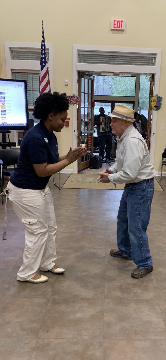 HeartisConroe's tweet photo. Archie &amp; Velma cutting a rug at the Mardi Gras Party to the live Zydeco music!
#throwmesomethingmister #letthegoodtimesroll #heartisculture https://t.co/ZQDobb1Y0I